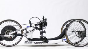 Bike-On Quadelite handcycle build on Top End Force RX in white