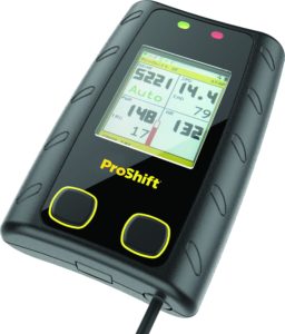 ProShift Automated Bike Shifting System display screen with data
