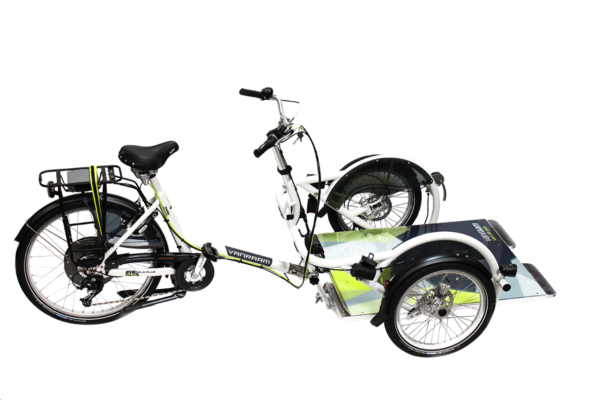 van raam velo plus wheelchair transport bike in white frame color