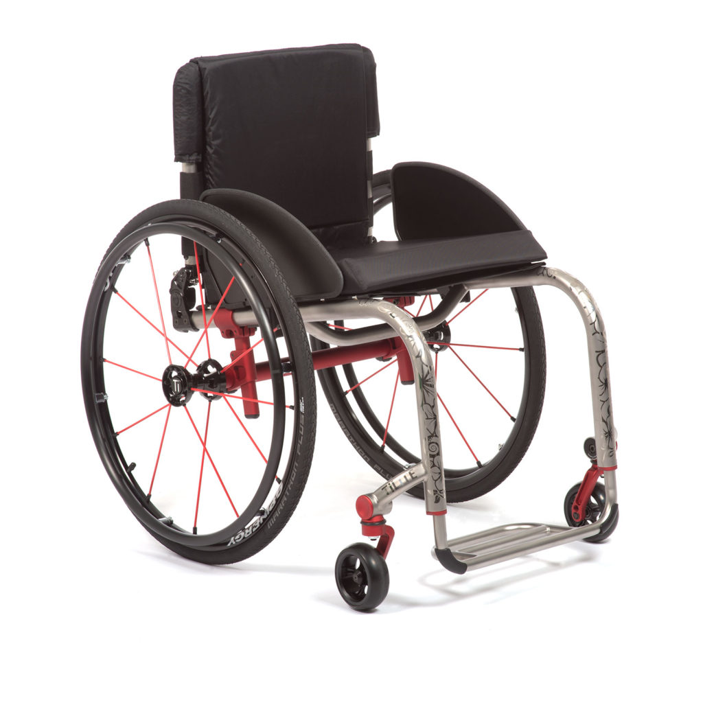 TiLite ZRA wheelchair in silver frame color