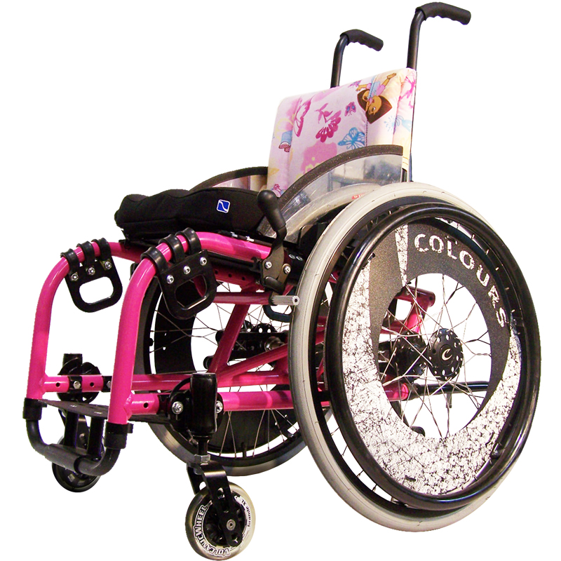 Colours Little Dipper childrens wheelchair in pink frame color