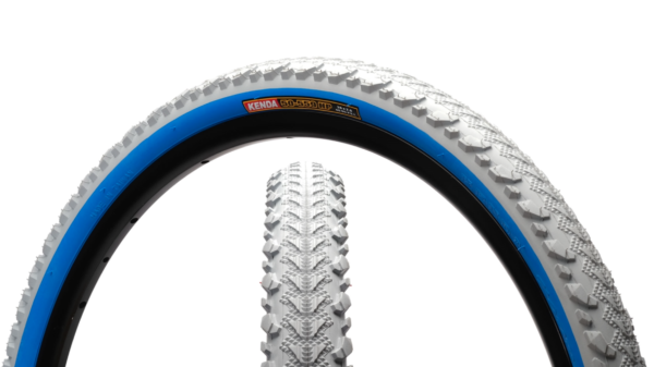 Kenda Kobra wheelchair tires with blue sidewalls