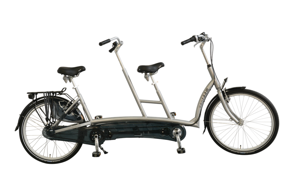 Van Raam Twinny Adult Tandem Bike in Silver Frame Color