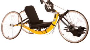 top end xlt handcycle with yellow frame