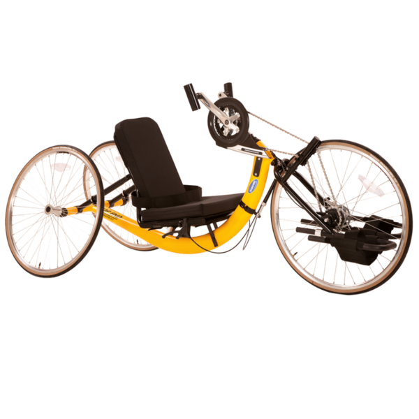 top end xlt handcycle with yellow frame