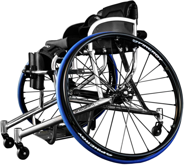 RGK tennis wheelchair in blue and silver