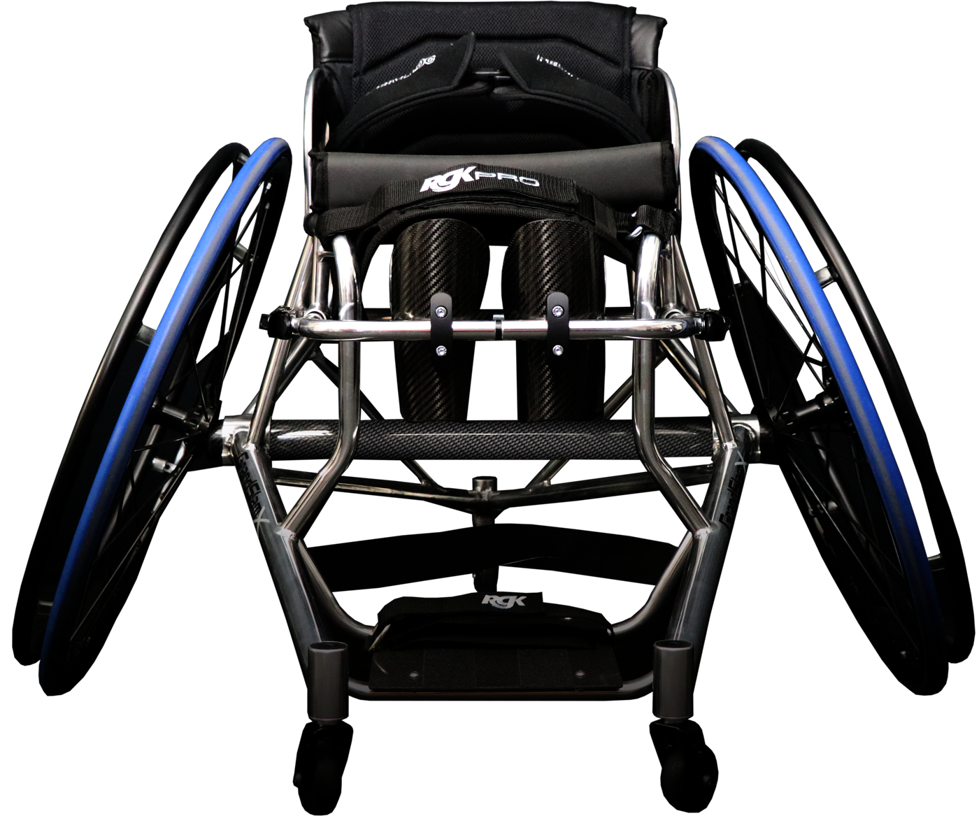 Front angle of tennis wheelchair by RGK