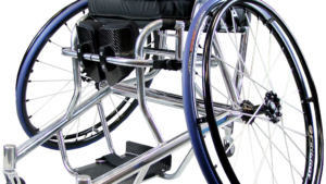 RGK Tennis wheelchair in silver and blue