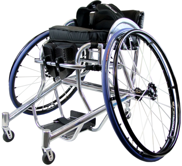 RGK Tennis wheelchair in silver and blue