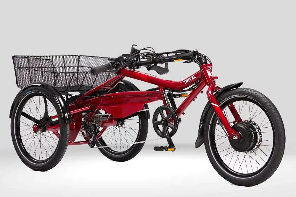 Trivel e-Azteca Electric Tricycle in folded position