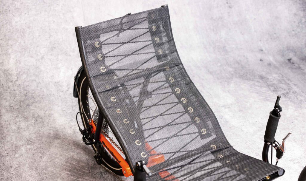 Adjustable height black aluminum mesh seat