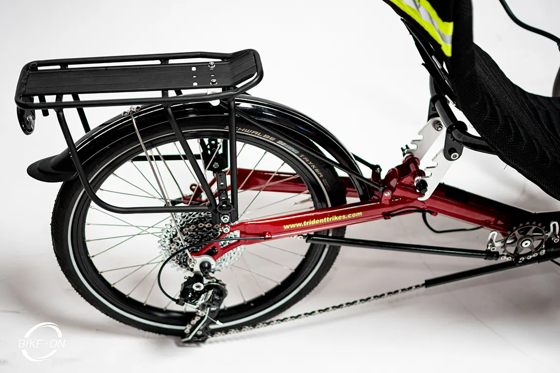 Trident Trikes Stowaway II red frame with mud guard